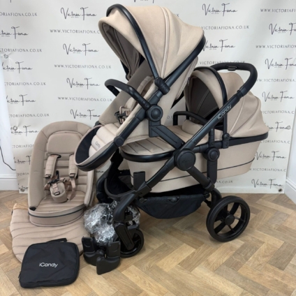 PRELOVED iCandy Peach 7 Tandem Double Pushchair with accessories - Cookie