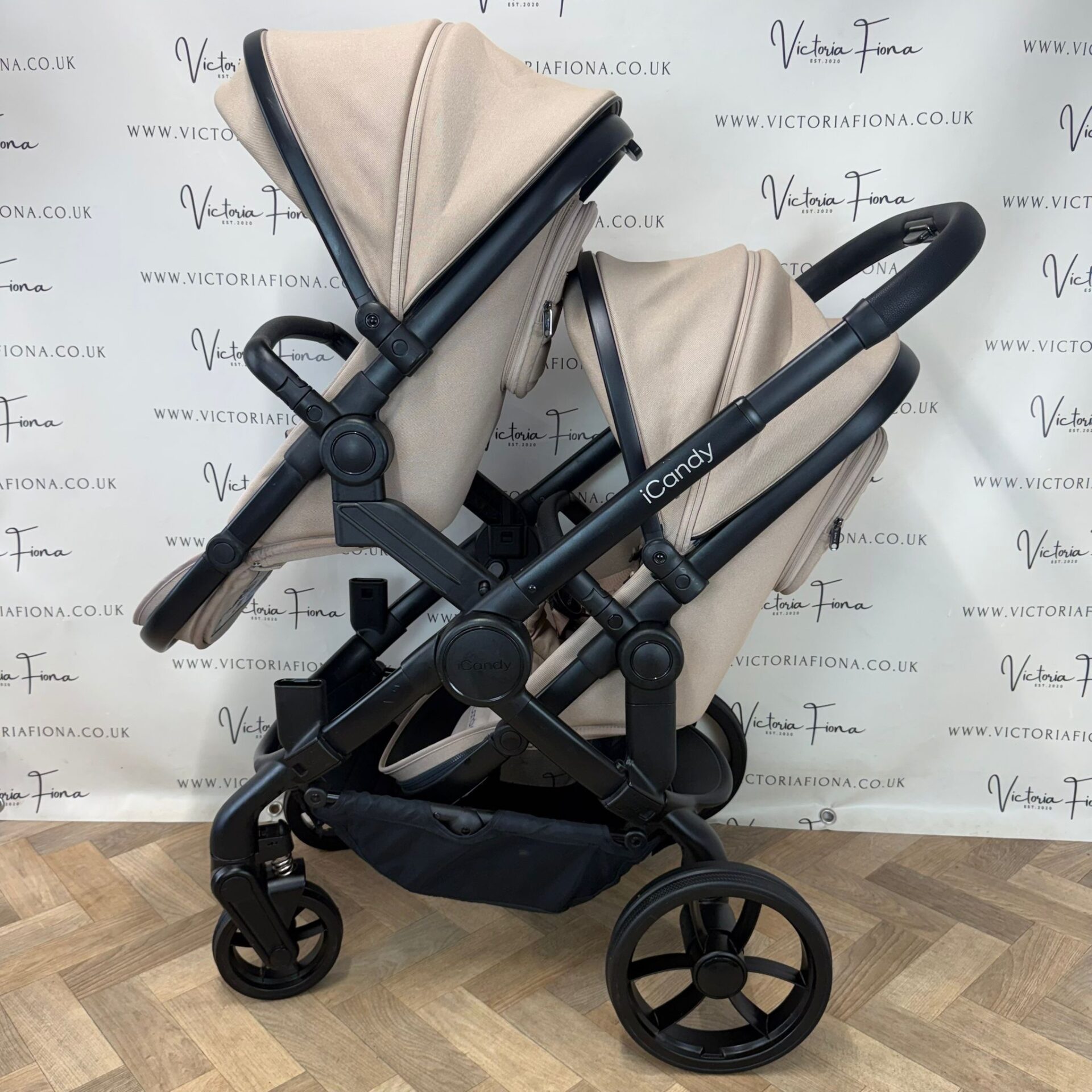 PRELOVED iCandy Peach 7 Tandem Double Pushchair with accessories - Cookie - Image 8