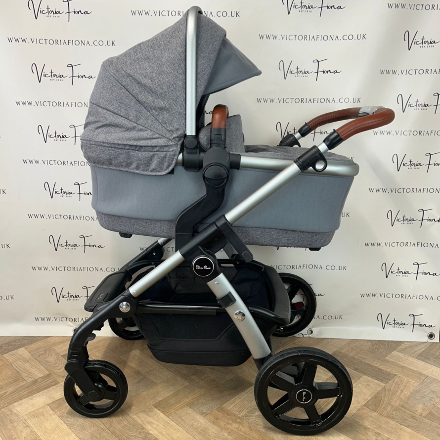 PRELOVED Silver Cross Wave Pushchair & Carrycot FULL TRAVEL SYSTEM - Zinc - Image 2