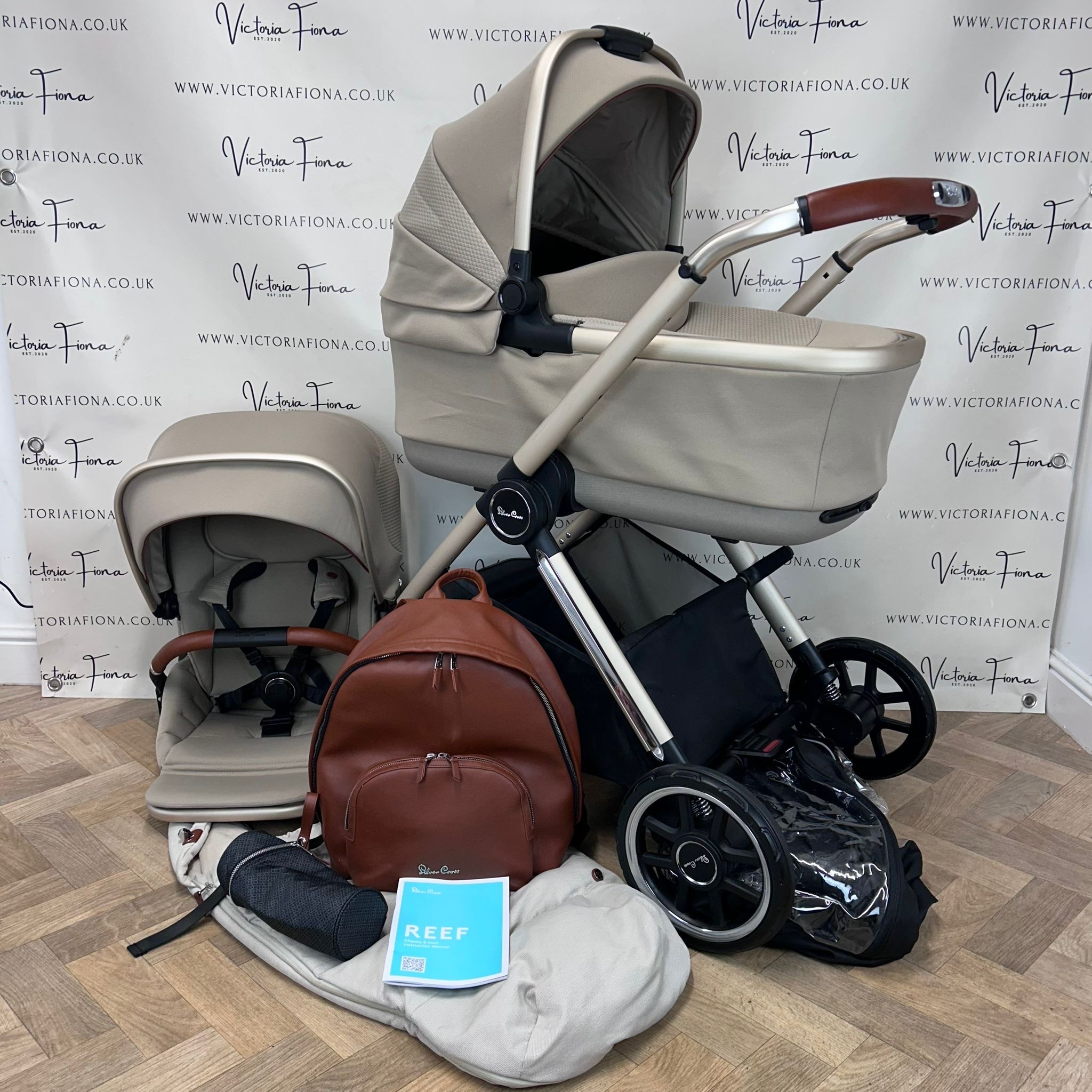 PRELOVED Silver Cross Reef Carrycot & Pushchair - Stone