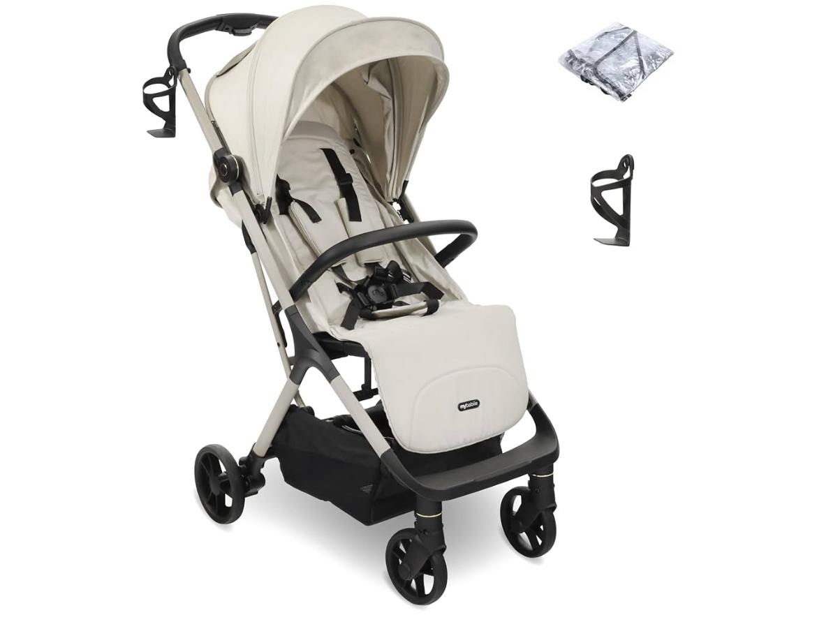 NEW My Babiie MBX7 Plus Auto-Fold Stroller - Ivory RRP£159