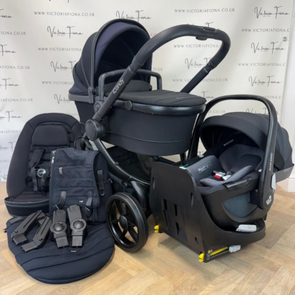 PRELOVED iCandy Peach 7 Pushchair with accessories and CYBEX 360 Car Seat & Isofix - BLACK