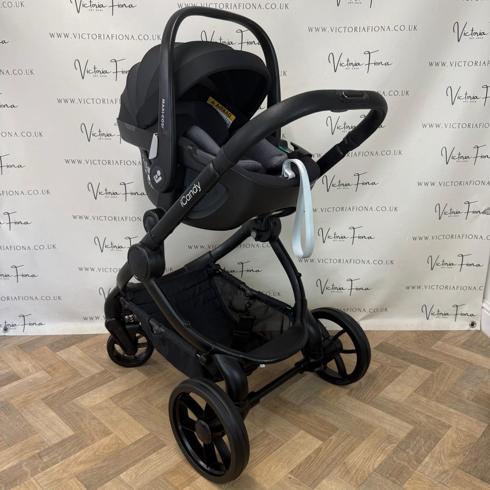 PRELOVED iCandy Peach 7 Pushchair with accessories and CYBEX 360 Car Seat & Isofix - BLACK - Image 8