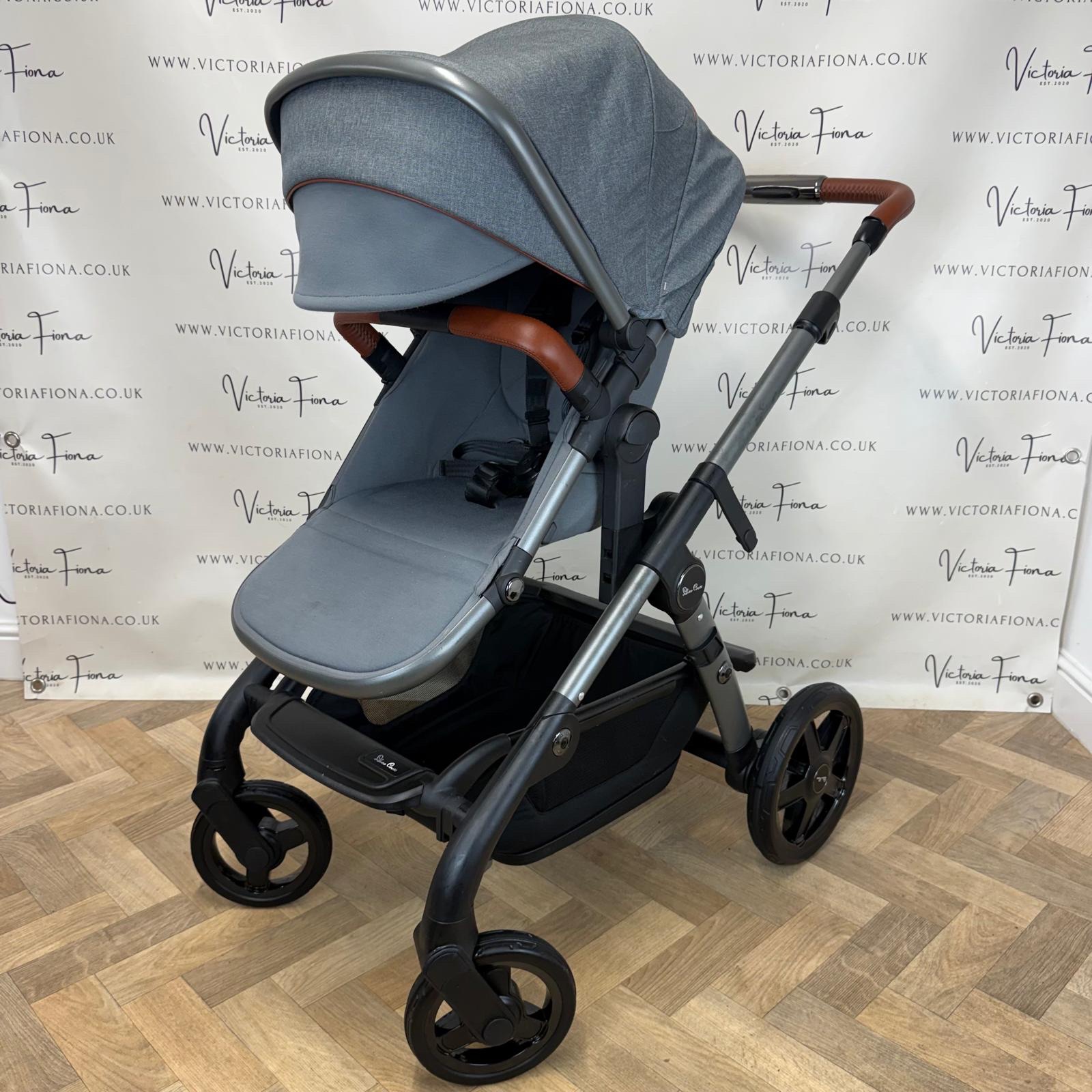 PRELOVED Silver Cross Wave Double Pushchair & Carrycot - Zinc Grey - Image 8