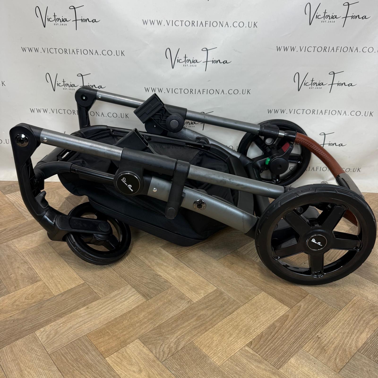 PRELOVED Silver Cross Wave Double Pushchair & Carrycot - Zinc Grey - Image 9