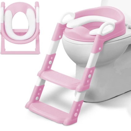 NEW KIDOOLA Adjustable Potty Ladder Seat for Toilet Training with Steps - PINK