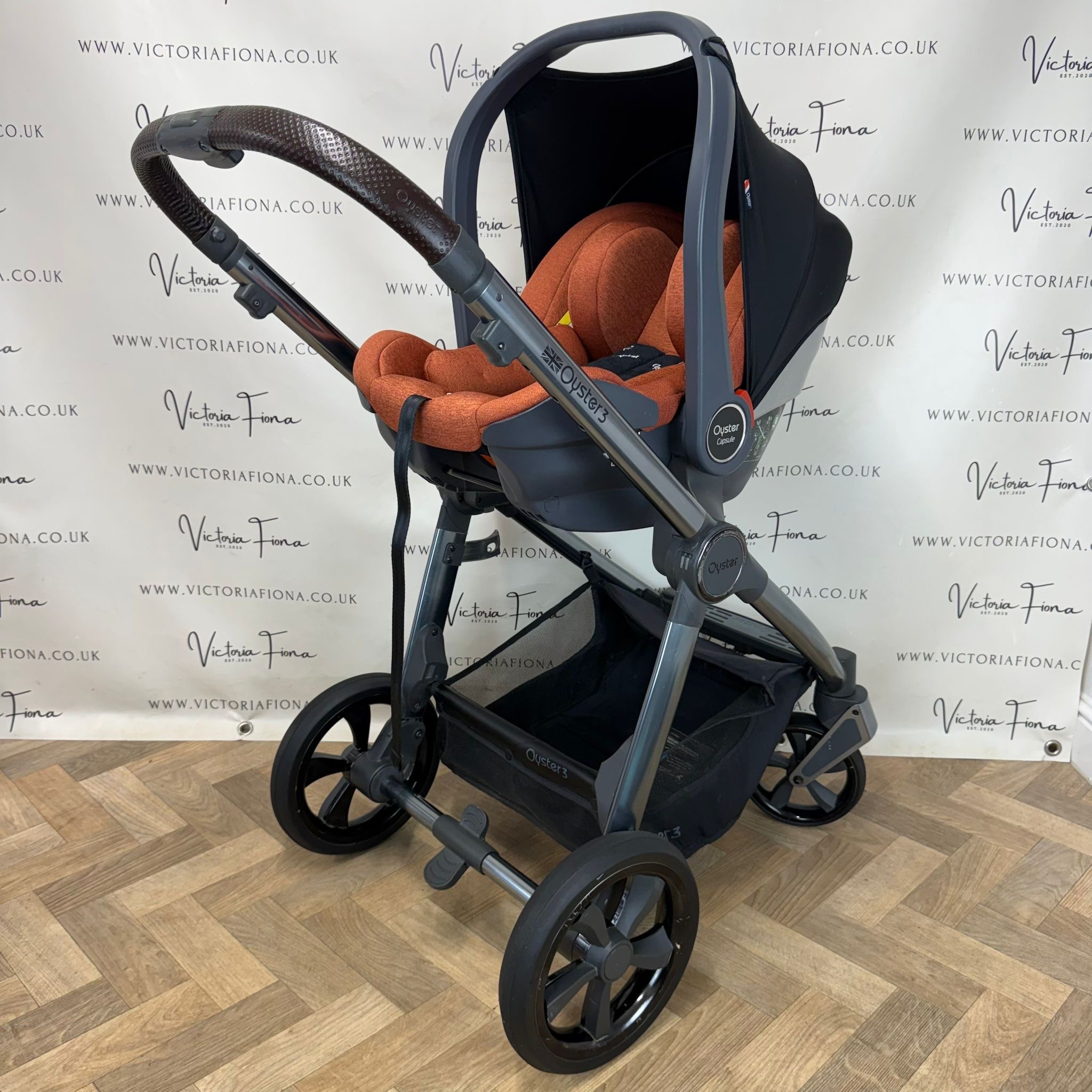 PRELOVED Babystyle Oyster 3 Pushchair & Carrycot - Ember Orange - Image 9