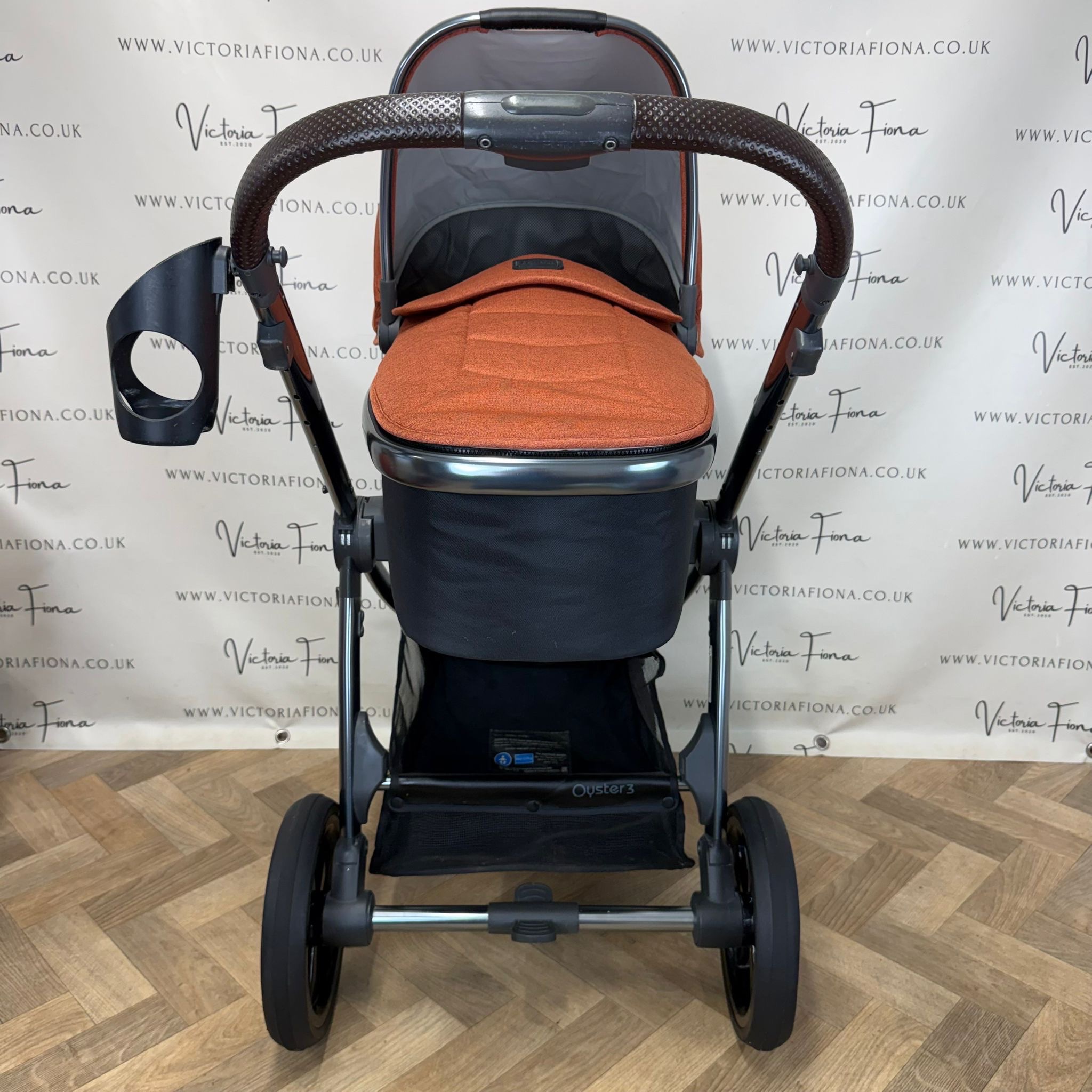 PRELOVED Babystyle Oyster 3 Pushchair & Carrycot - Ember Orange - Image 3
