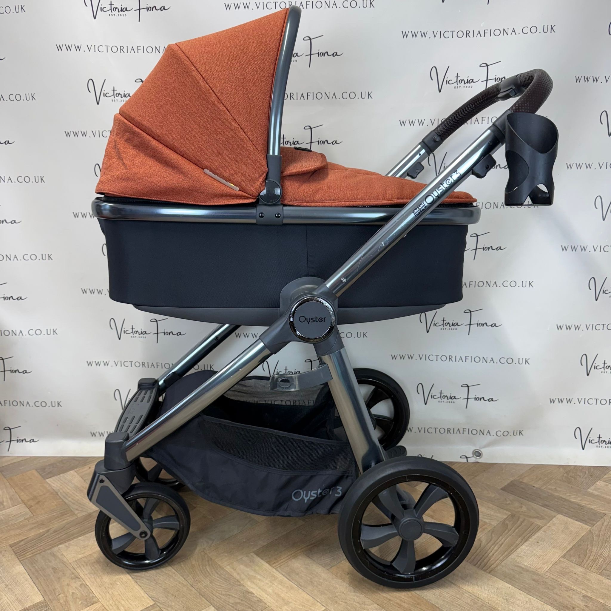PRELOVED Babystyle Oyster 3 Pushchair & Carrycot - Ember Orange - Image 4