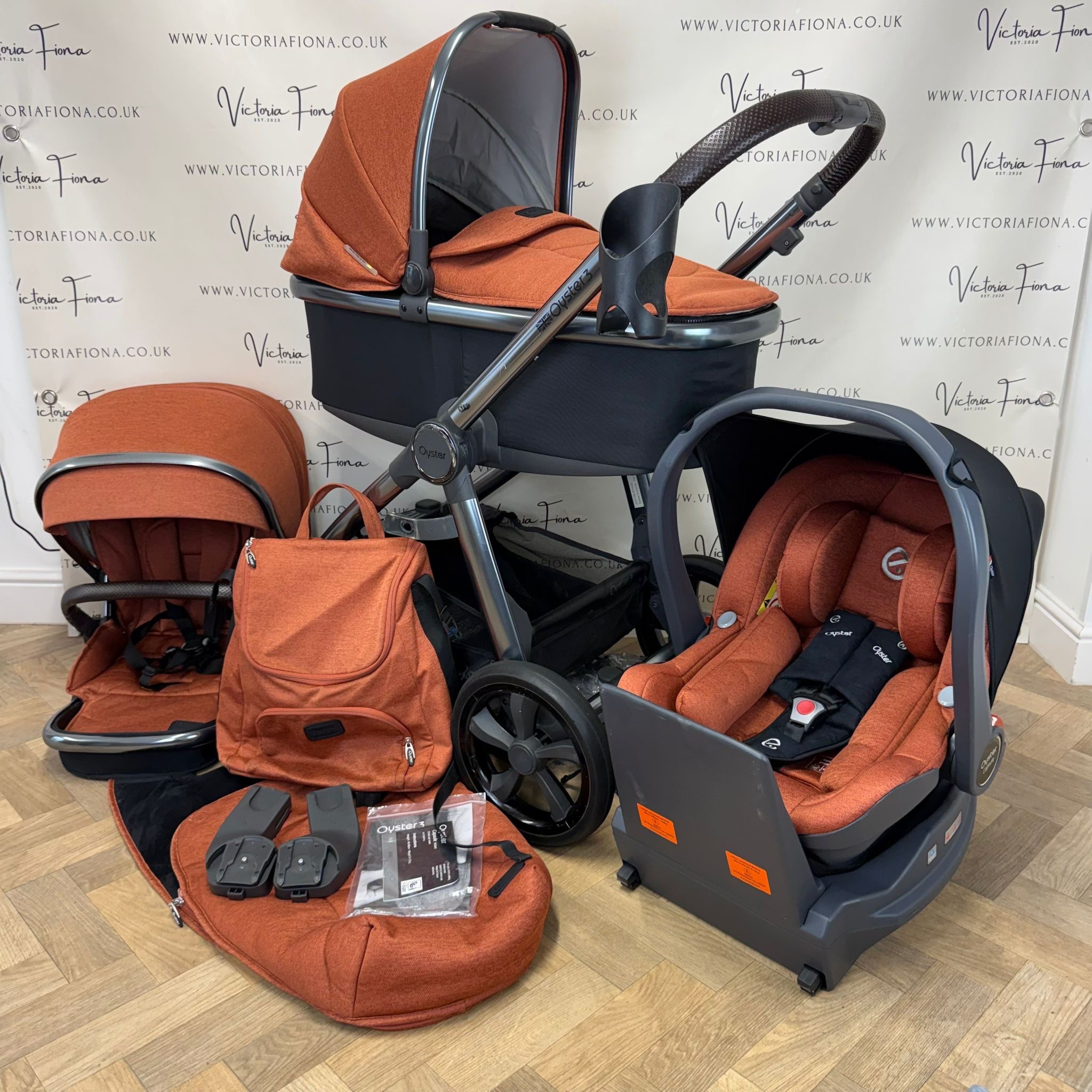 PRELOVED Babystyle Oyster 3 Pushchair & Carrycot - Ember Orange
