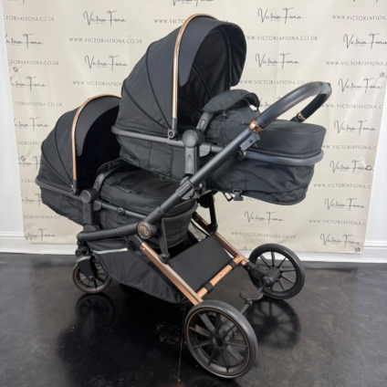 PRELOVED My Babiie MB33 Twin Tandem Double Pushchair - Black RRP£400