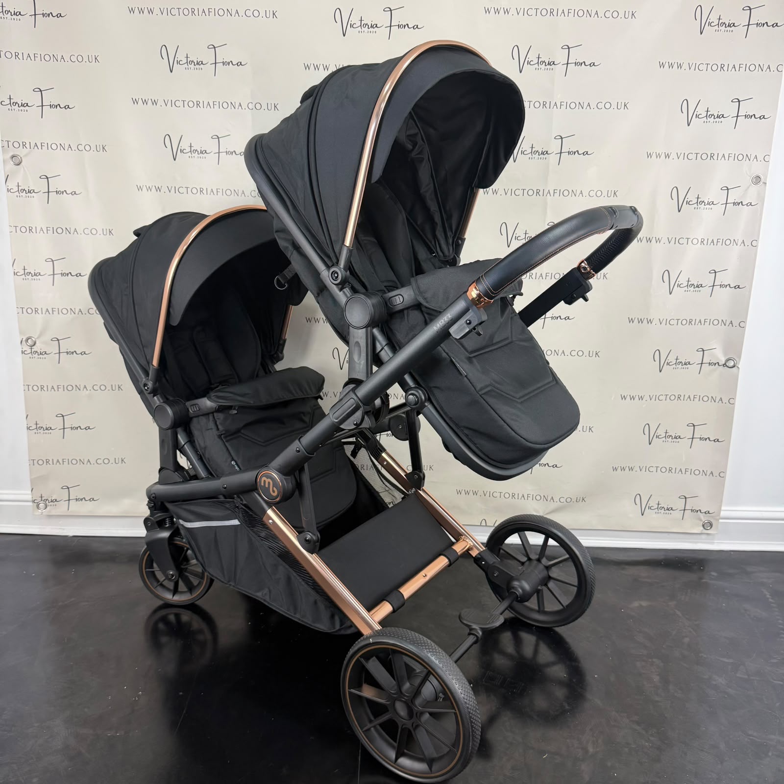 PRELOVED My Babiie MB33 Twin Tandem Double Pushchair - Black RRP£400 - Image 3