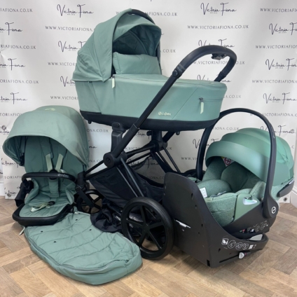 PRELOVED Cybex Priam Carrycot & Pushchair with Cybex Cloud T+ and Isofix - Leaf Green 🍃 RRP£1795