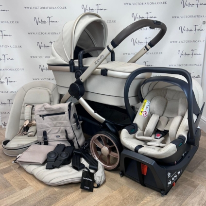 PRELOVED iCandy Peach 7 Pushchair and Carrycot with Cocoon Car Seat & Isofix - Biscotti