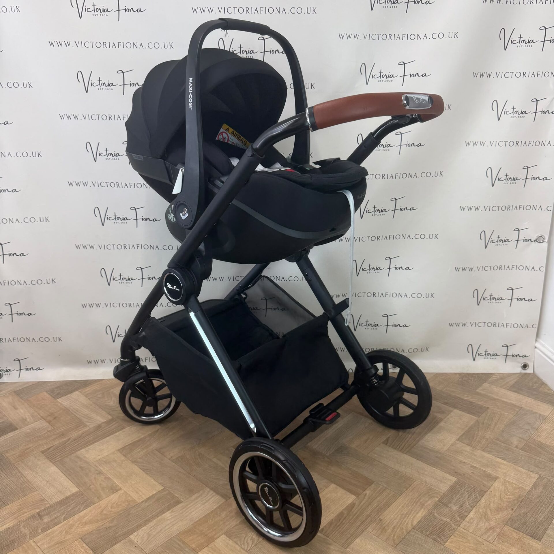 PRELOVED Silver Cross Reef Carrycot, Pushchair & Maxi Cosi Pebble 360 Pro Car Seat and Isofix - Orbit Black - Image 8