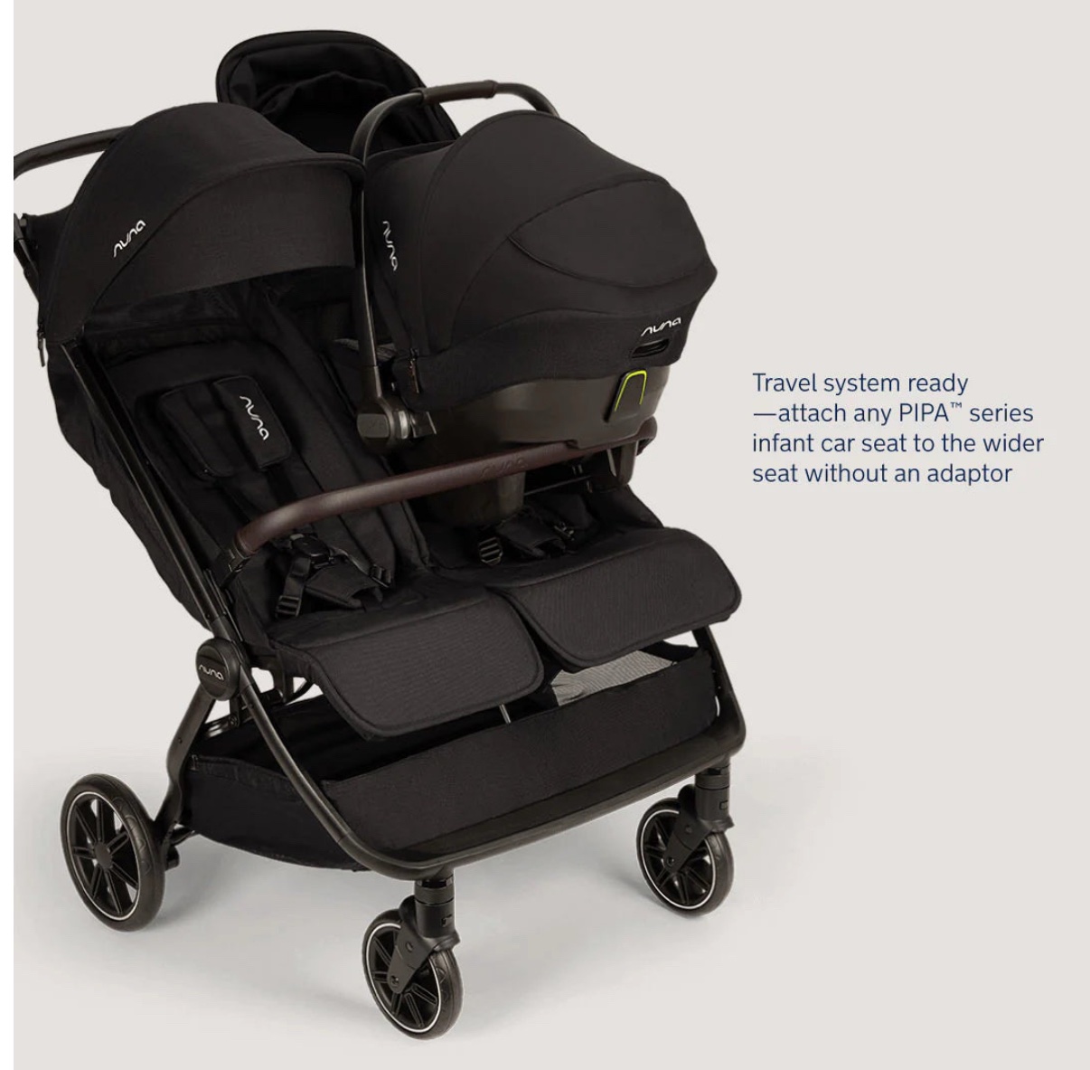 NEW Nuna trvl dubl Double 'side by side' Stroller Pushchair - Caviar RRP£650 - Image 5