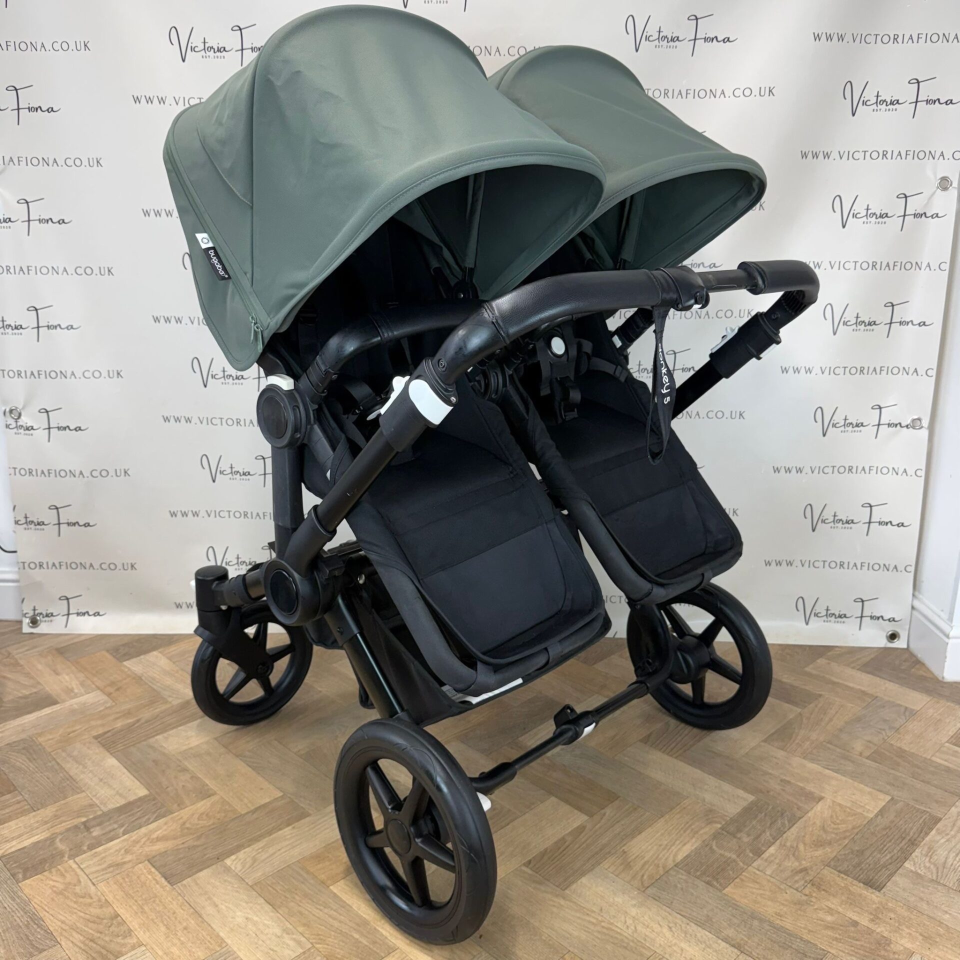 PRELOVED Bugaboo Donkey 5 DUO Double Pushchair - Forest Green with Black Chassis - Image 6