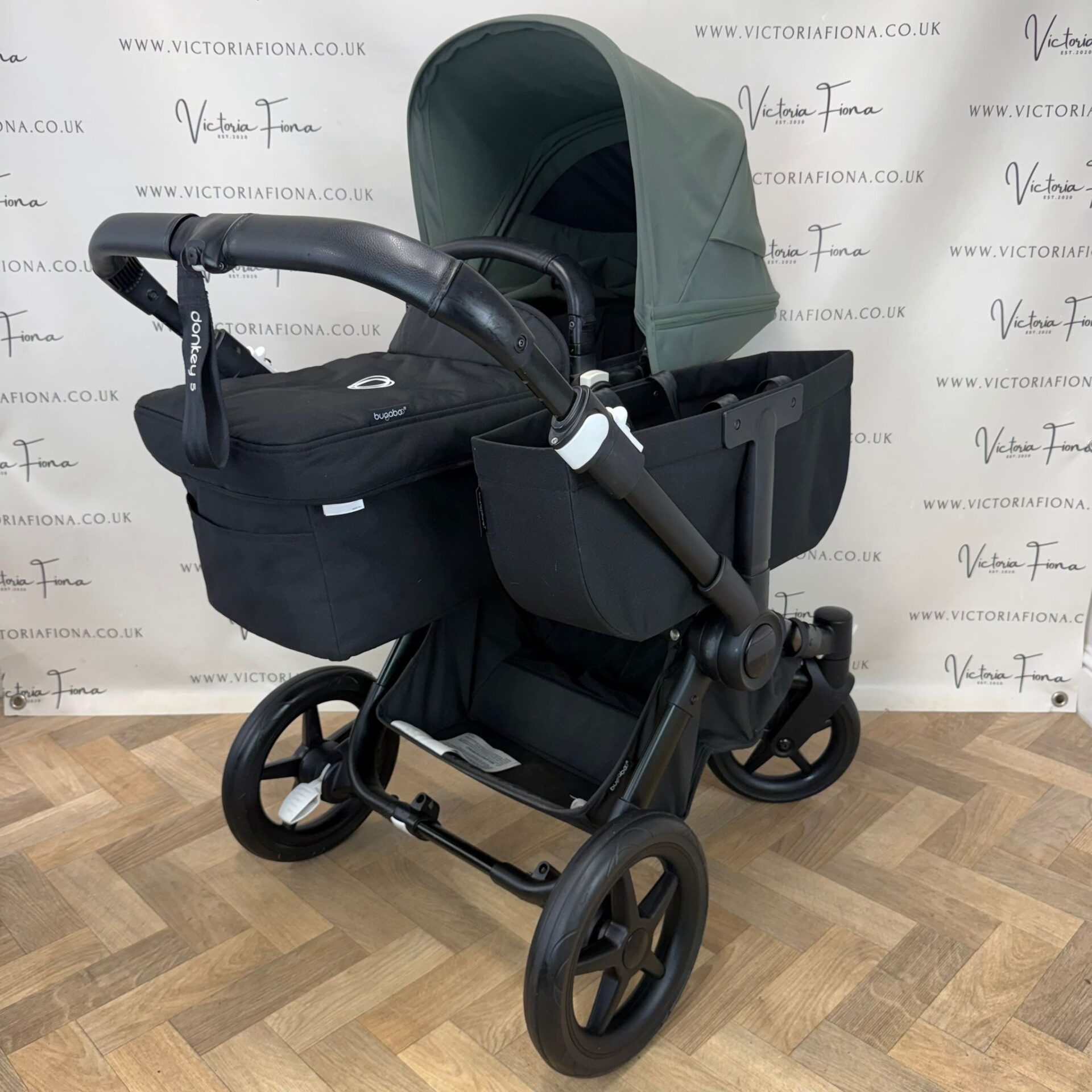 PRELOVED Bugaboo Donkey 5 DUO Double Pushchair - Forest Green with Black Chassis - Image 2