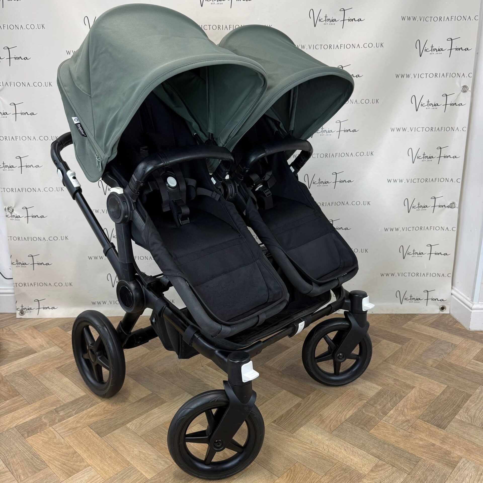PRELOVED Bugaboo Donkey 5 DUO Double Pushchair - Forest Green with Black Chassis - Image 9