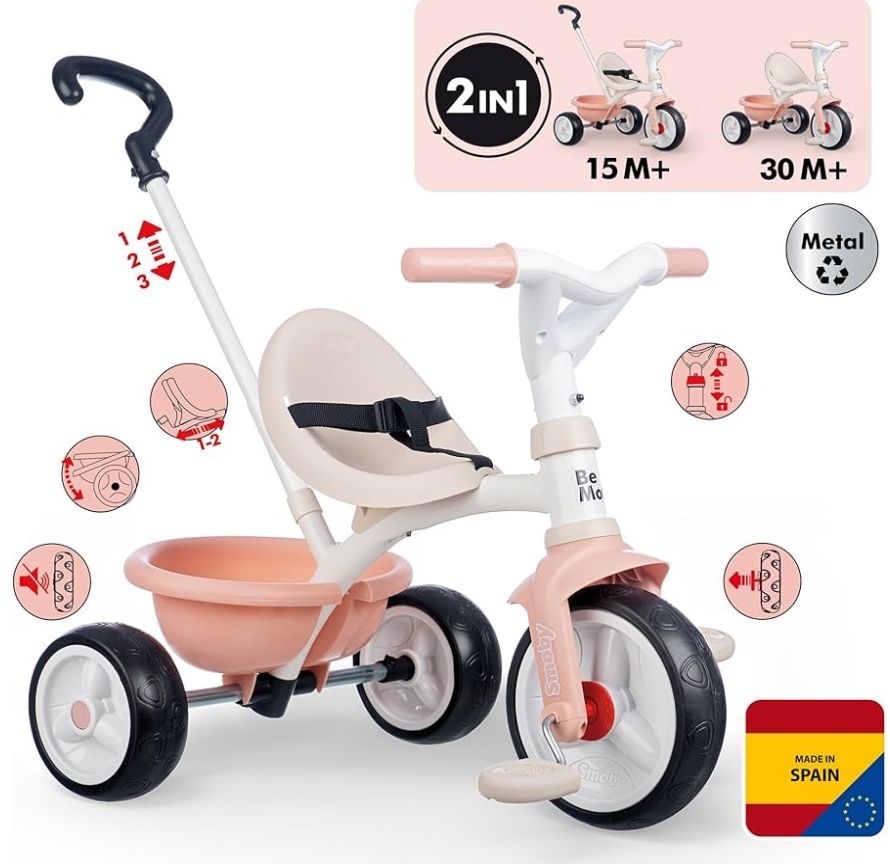 NEW Smoby Be Move Kids Tricycle - Pink