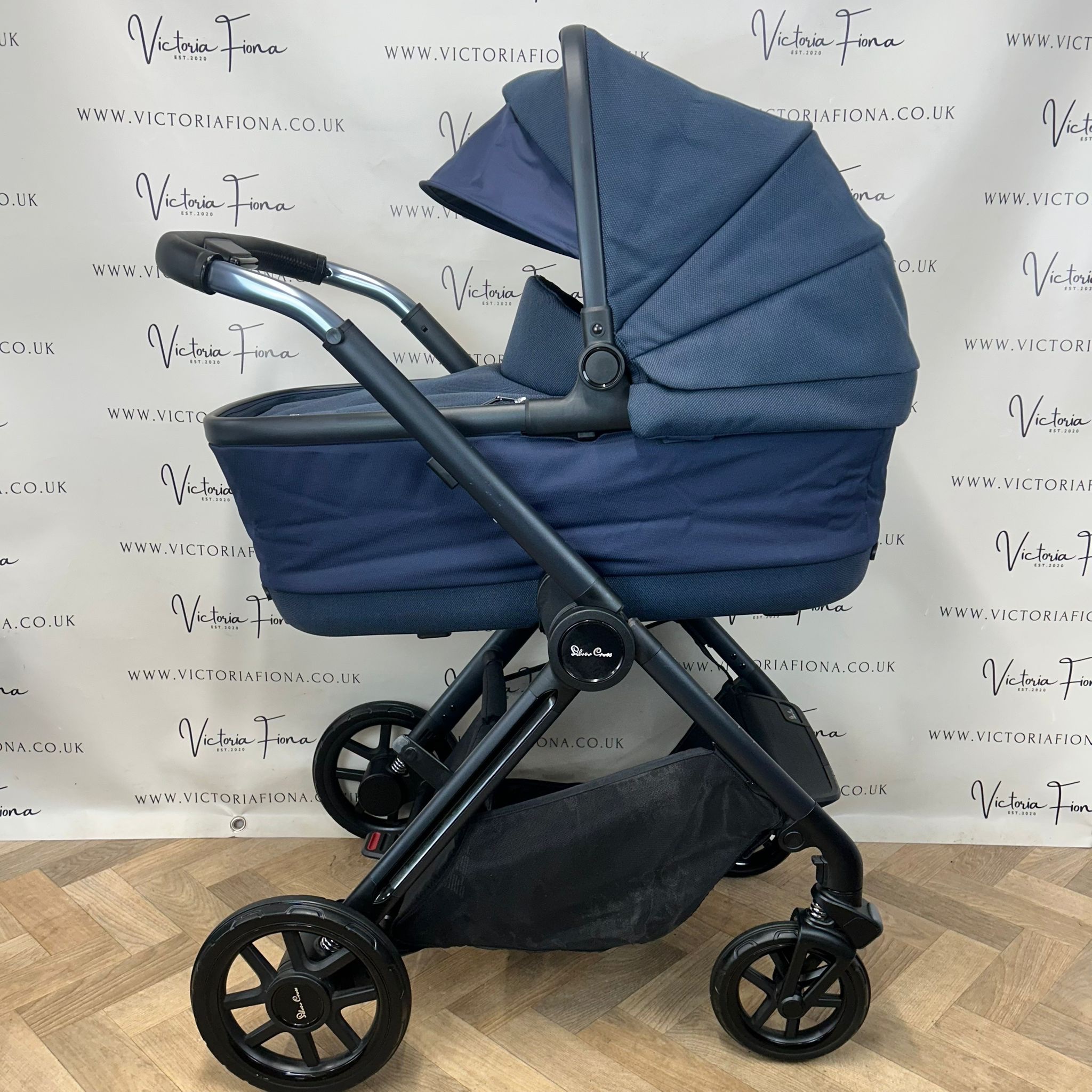 PRELOVED Silver Cross Reef Carrycot, Pushchair & Car Seat - Neptune Blue - Image 2