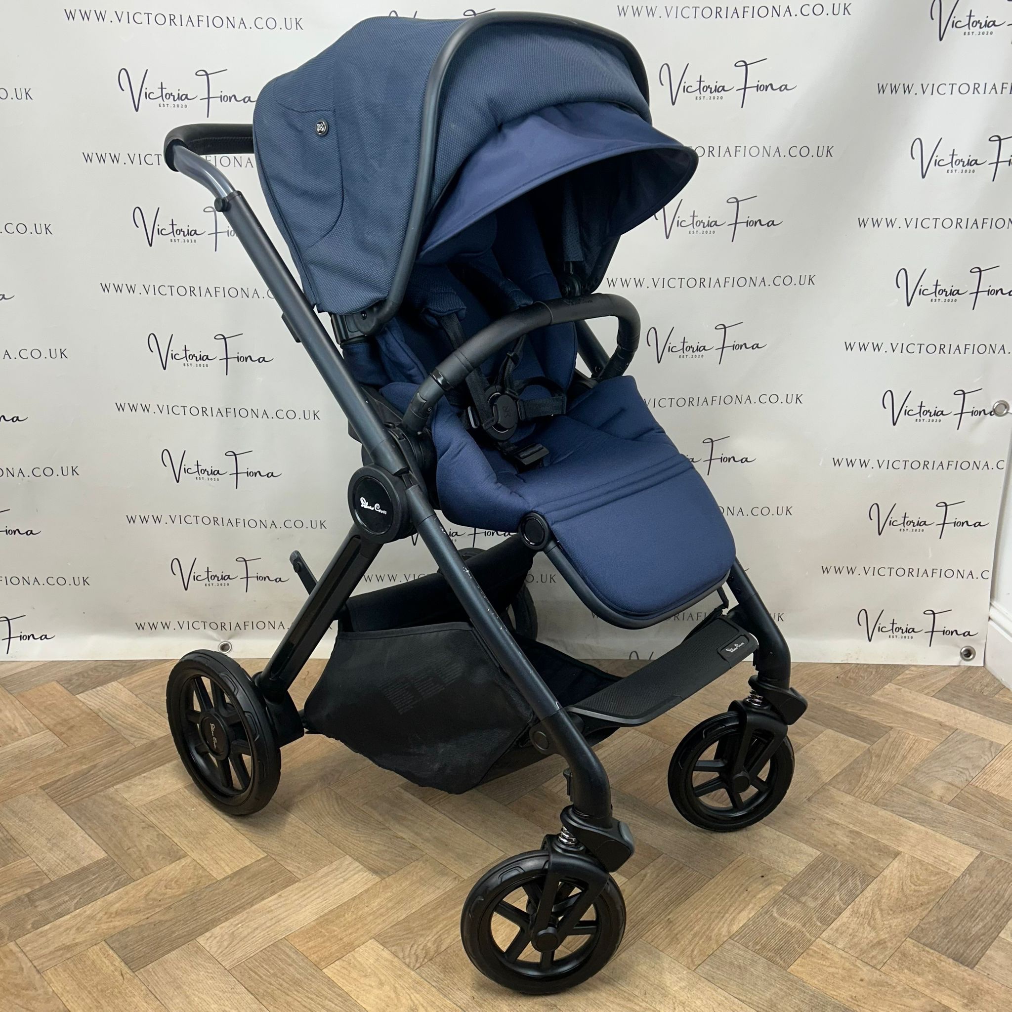 PRELOVED Silver Cross Reef Carrycot, Pushchair & Car Seat - Neptune Blue - Image 8