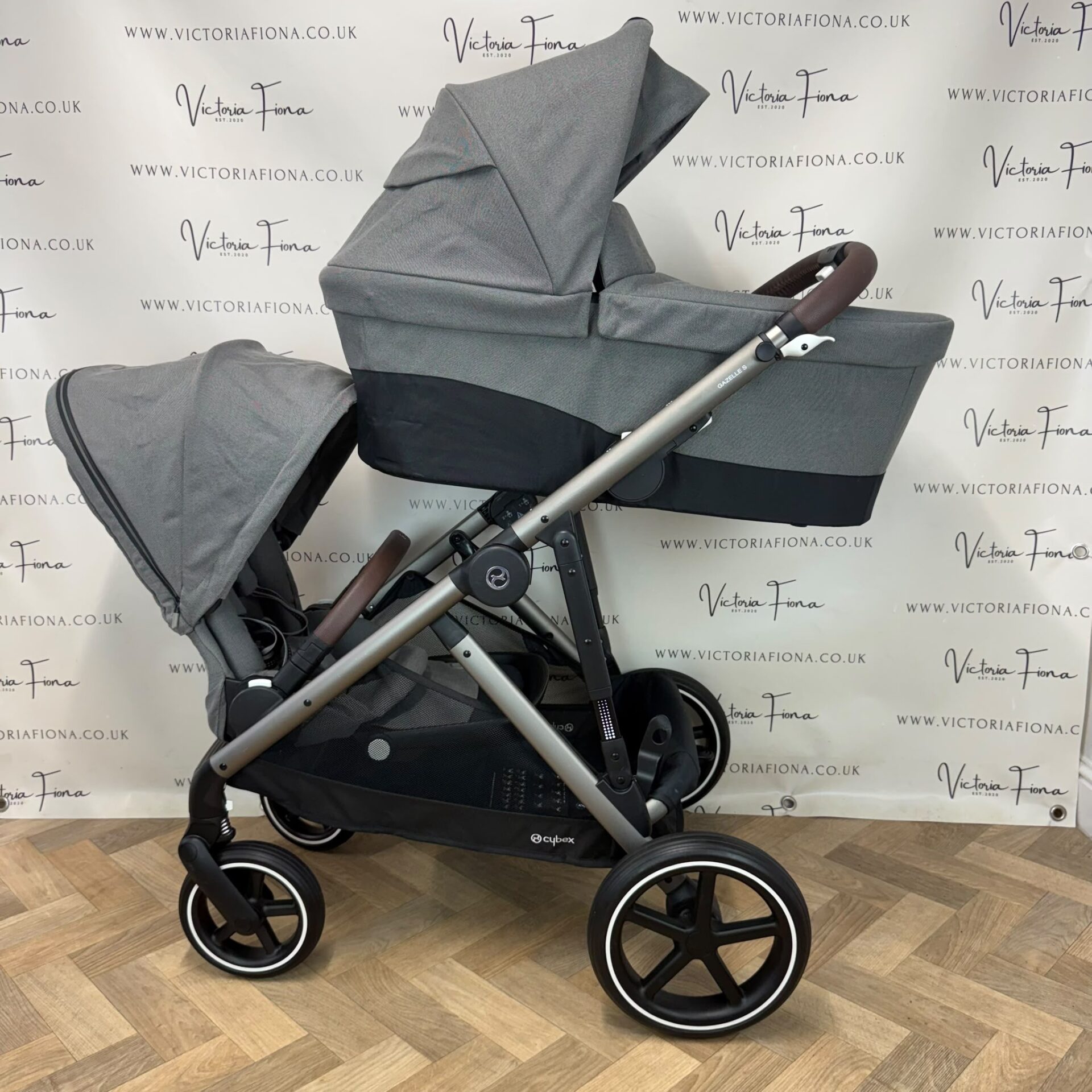 PRELOVED Cybex Gazelle S Duo Tandem Double Pushchair - Soho Grey π€ - Image 3