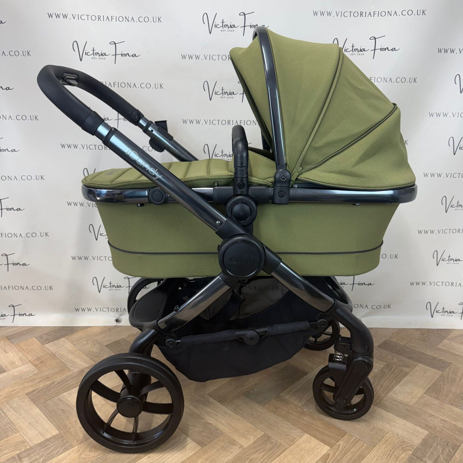 PRELOVED iCandy Peach 7 Pushchair and Carrycot with Maxi Cosi Pebble 360 & Isofix - Olive Green π« - Image 2