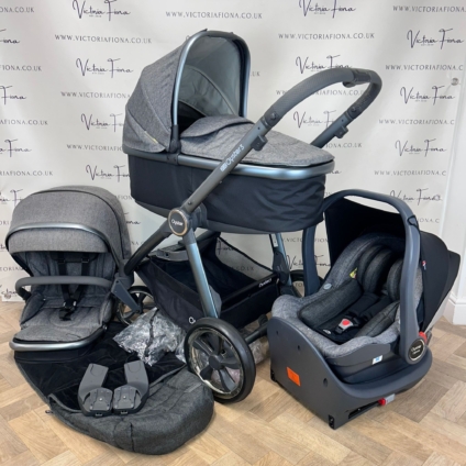 PRELOVED Babystyle Oyster 3 Pushchair & Carrycot with Car Seat & Isofix - Mercury