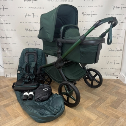 PRELOVED Bugaboo Fox 5 Carrycot & Pushchair with accessories - Midnight Green RRP£1699
