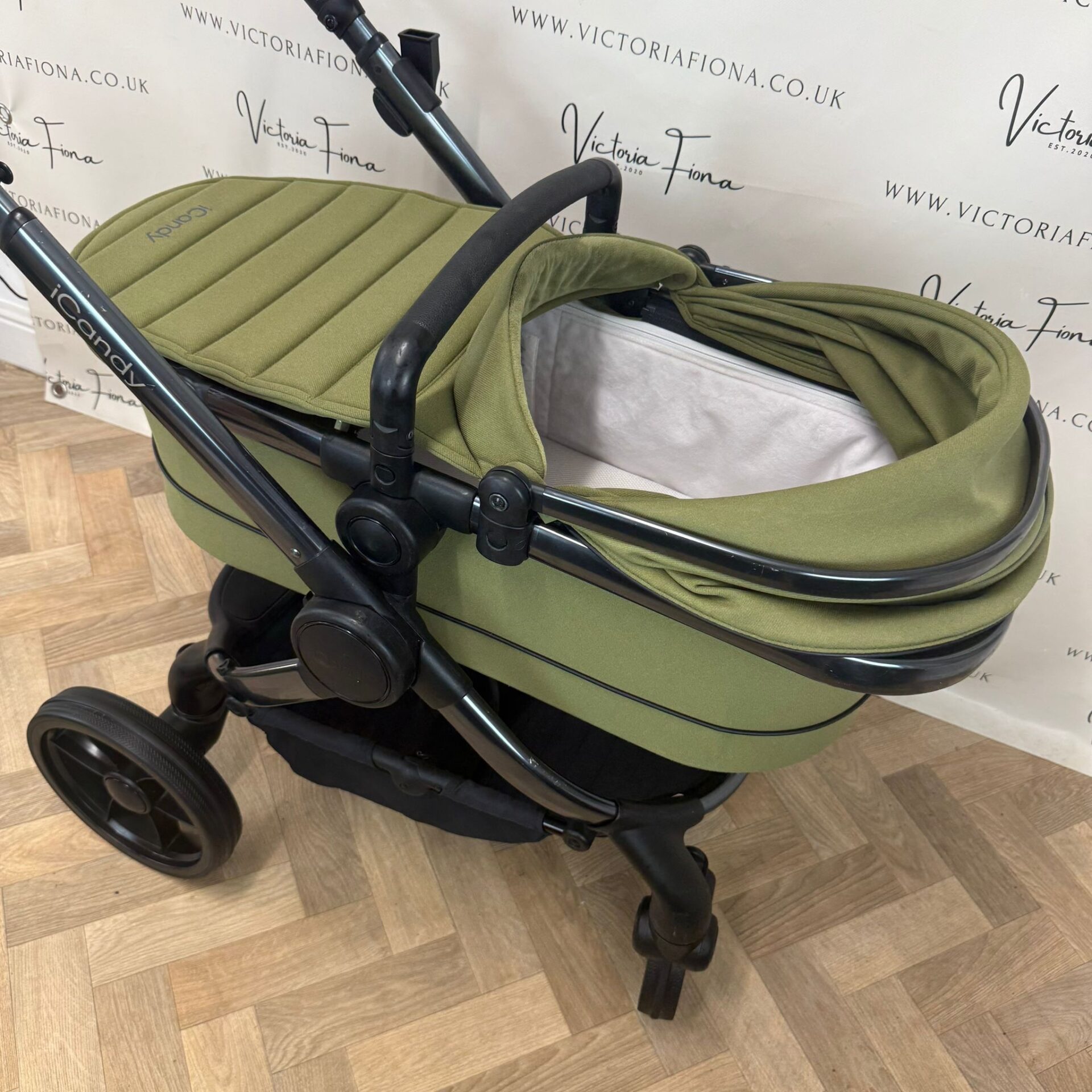 PRELOVED iCandy Peach 7 Pushchair and Carrycot with Maxi Cosi Pebble 360 & Isofix - Olive Green π« - Image 5