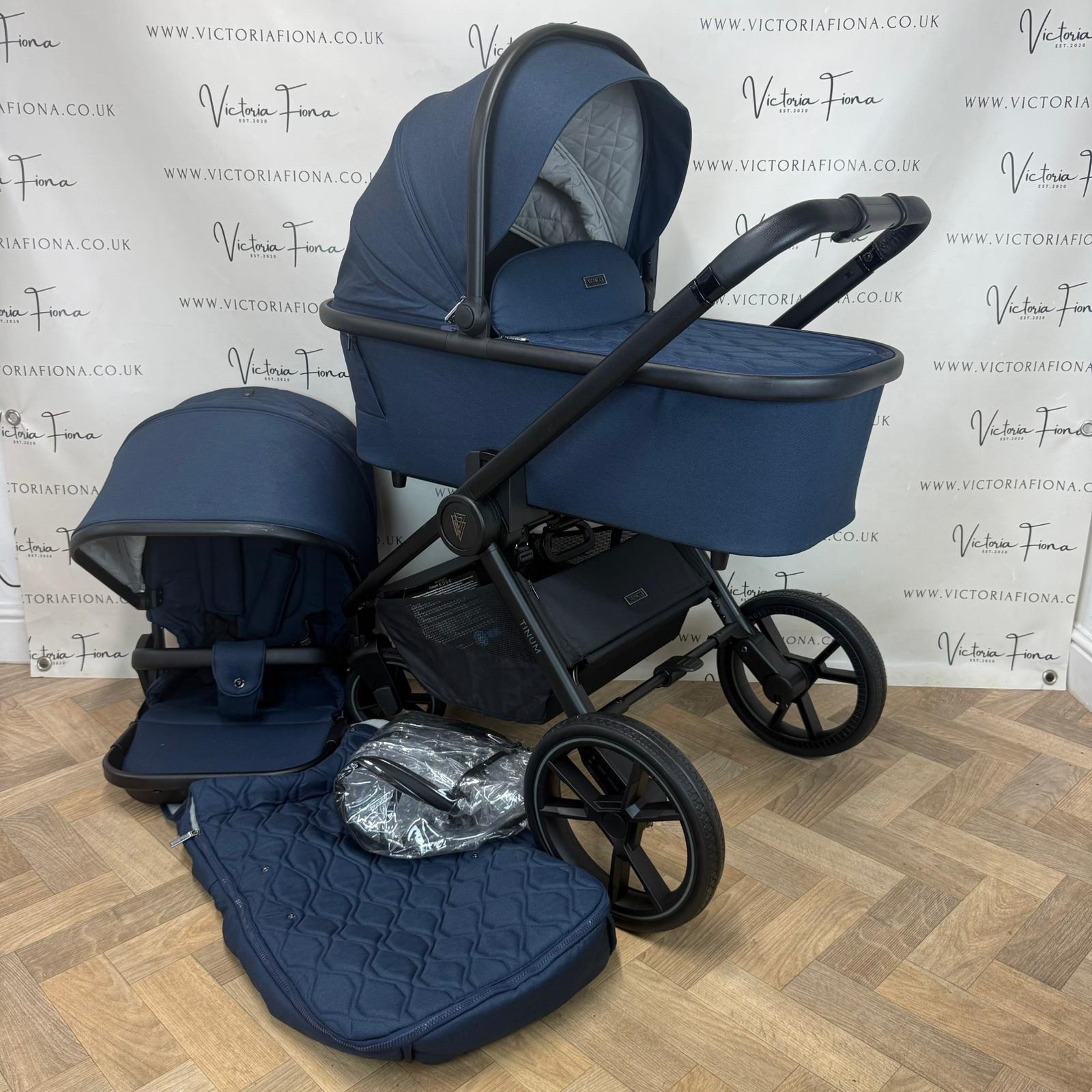 PRELOVED Venicci Tinum Edge 3 in 1 Carrycot & Pushchair - Ocean Blue
