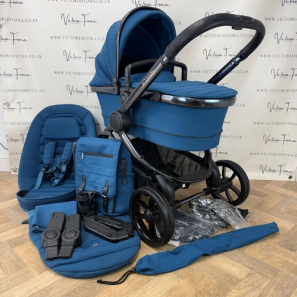 PRELOVED iCandy Peach 7 Pushchair and Carrycot - Cobalt Blue