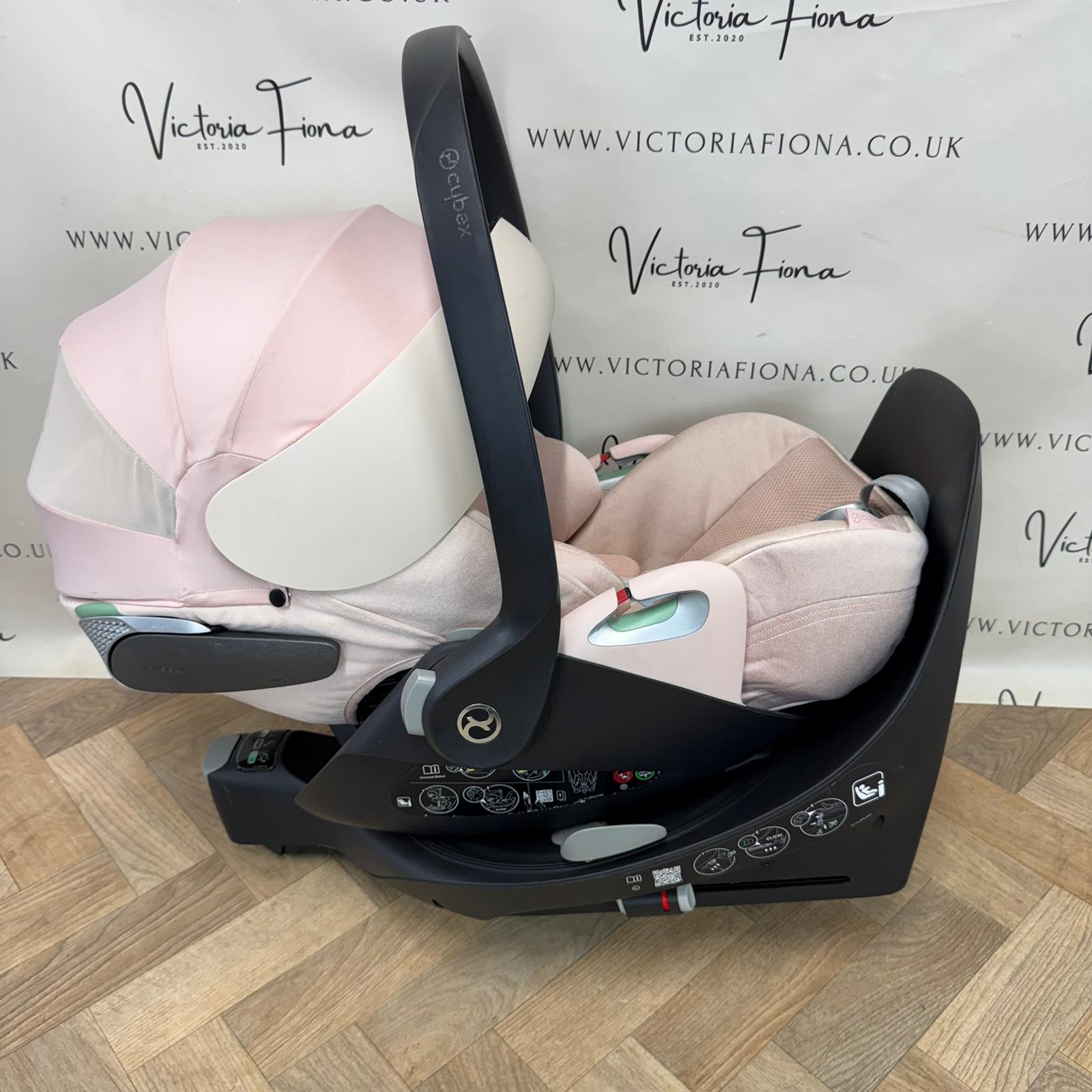 PRELOVED Cybex Cloud T Lie Flat Rotating Car Seat & T Isofix Base - Baby Peach Pink - Image 5