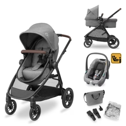 NEW Maxi Cosi Zelia S Trio Set (Carrycot, Pushchair & Car Seat) - Grey RRP£310