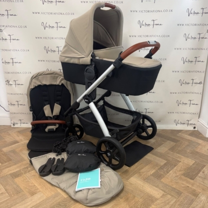 PRELOVED Silver Cross Tide Pushchair & Carrycot - Stone