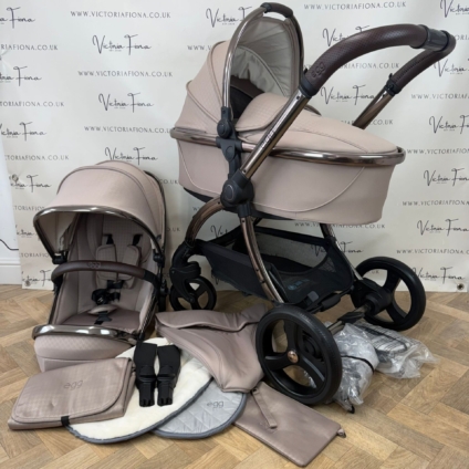 PRELOVED Egg 3 Pushchair & Carrycot - Houndstooth Almond