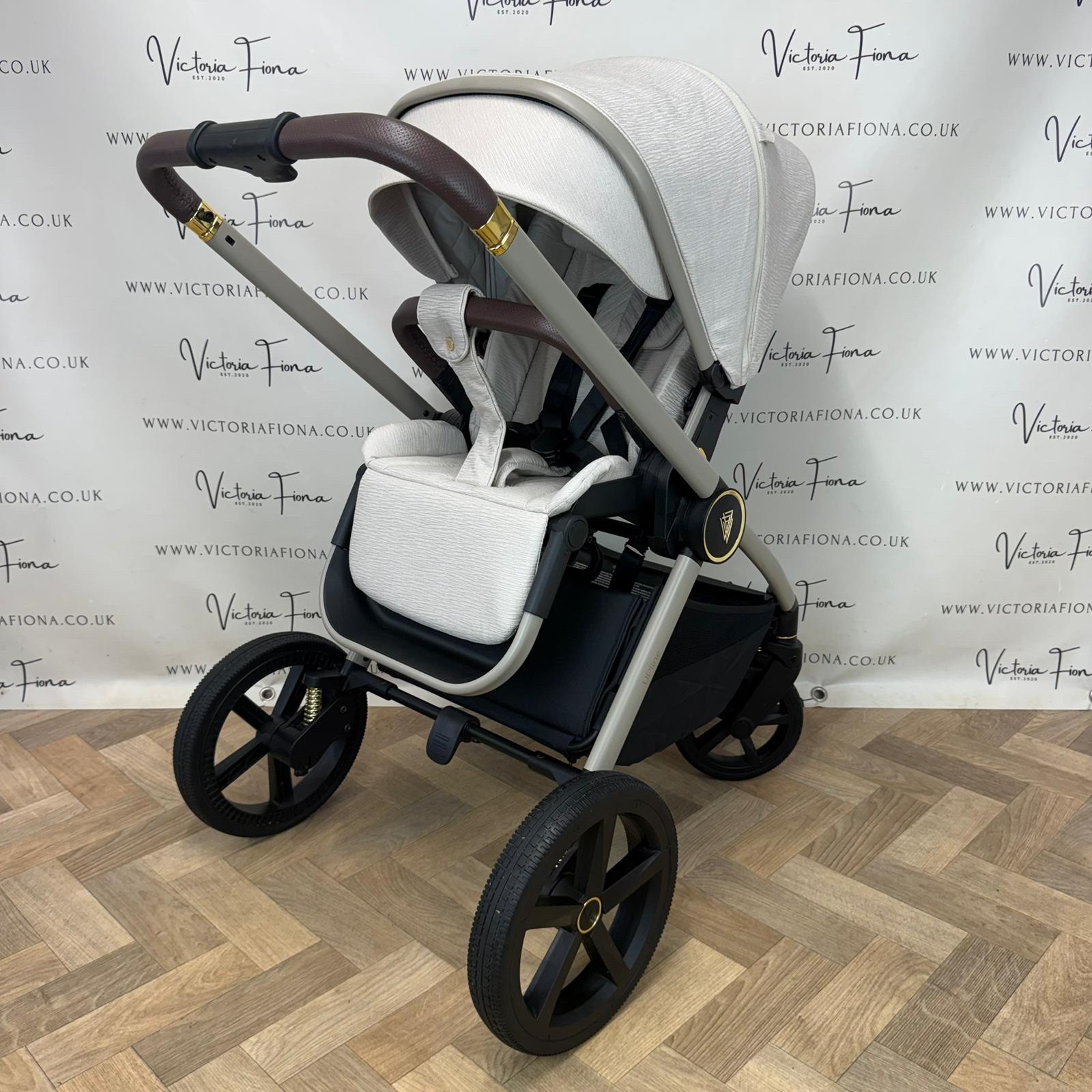 PRELOVED Venicci Tinum Upline Carrycot & Pushchair - Stone - Image 6