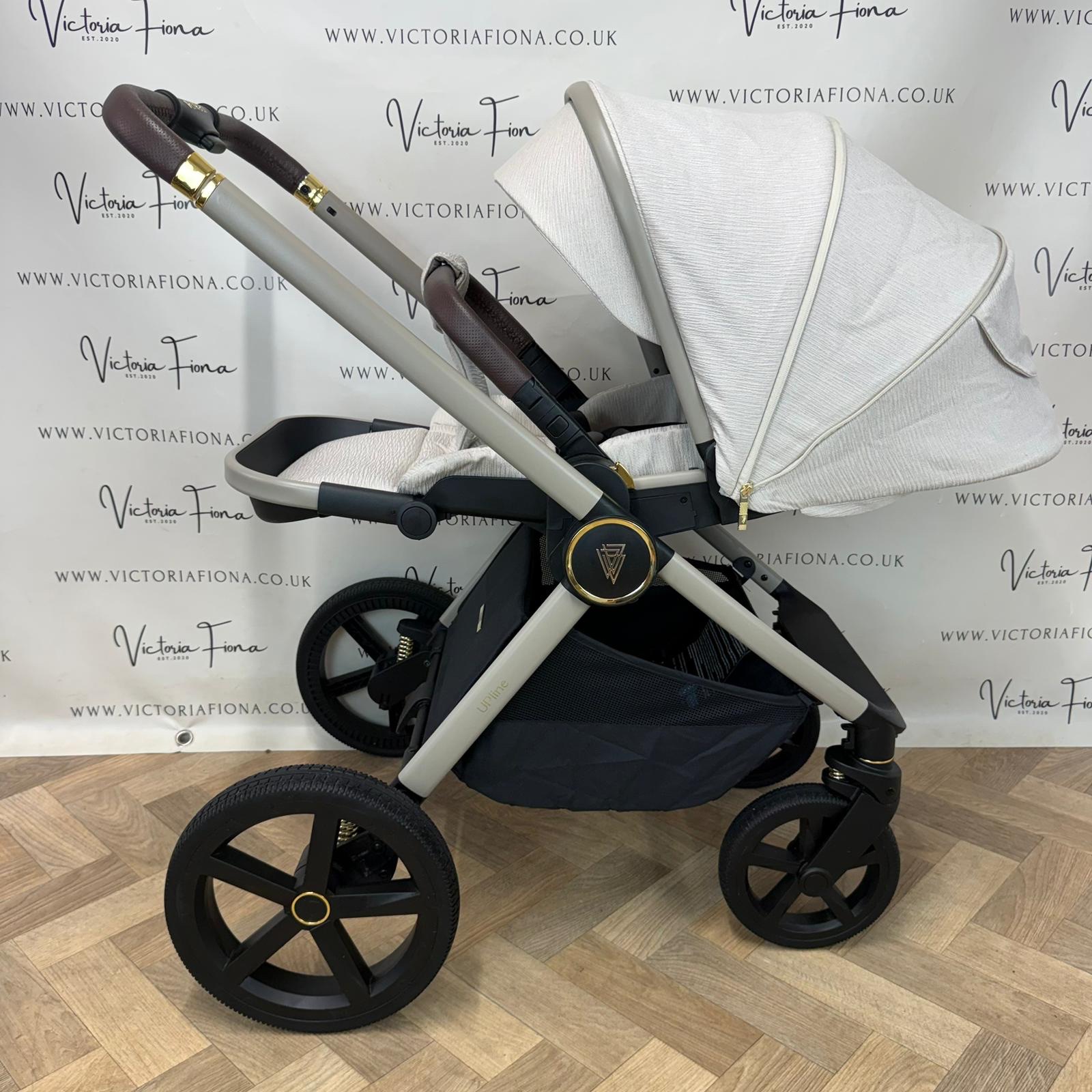 PRELOVED Venicci Tinum Upline Carrycot & Pushchair - Stone - Image 8
