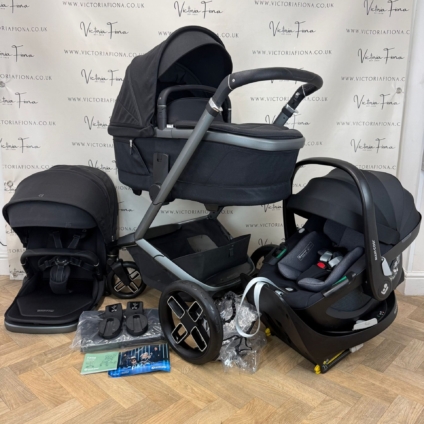 PRELOVED Maxi Cosi Fame Carrycot & Pushchair with Car Seat & Isofix - Black