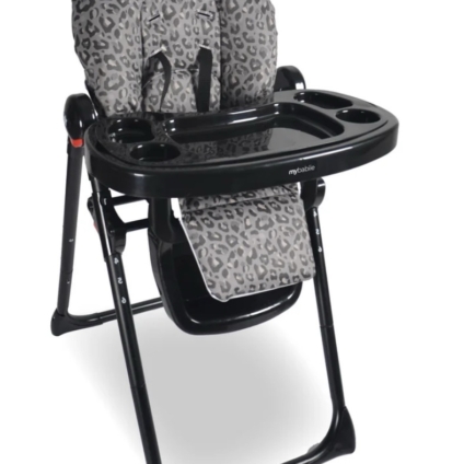 NEW My Babiie MBHC8 Premium Highchair - Black Leopard RRP£60
