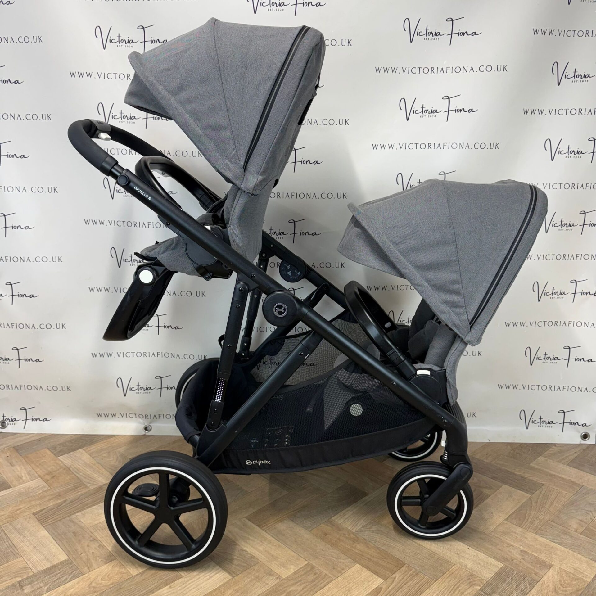 PRELOVED Cybex Gazelle S Duo Tandem Double Pushchair - Grey - Image 2