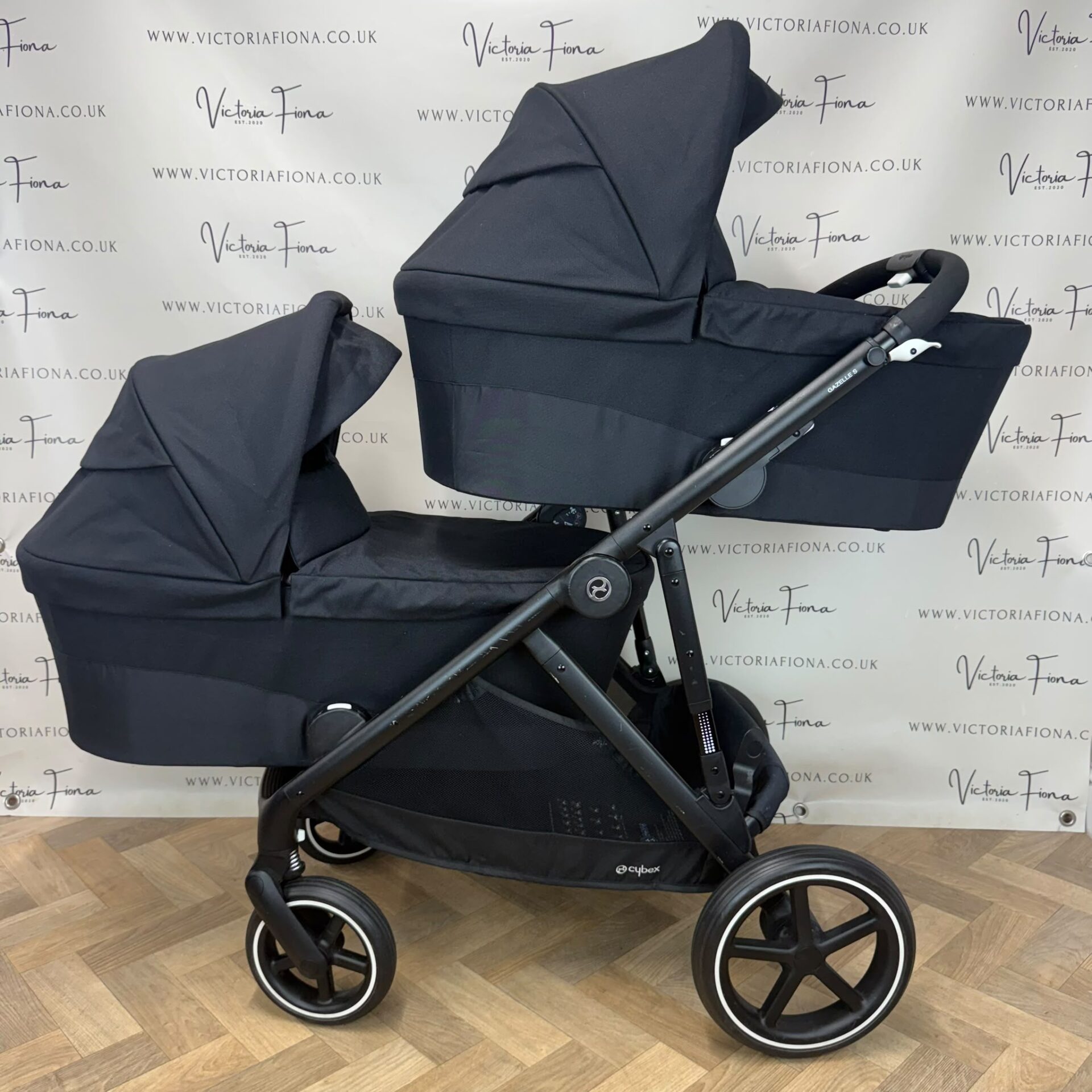 PRELOVED Cybex Gazelle S Duo Tandem TWIN Double Pushchair - Black - Image 2