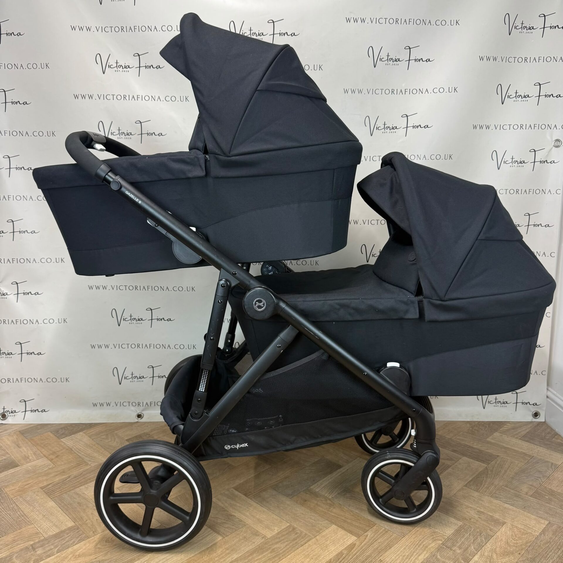 PRELOVED Cybex Gazelle S Duo Tandem TWIN Double Pushchair - Black - Image 4