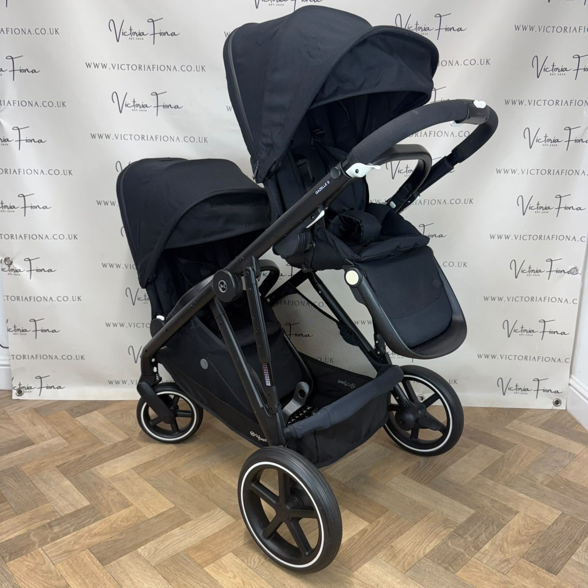 PRELOVED Cybex Gazelle S Duo Tandem TWIN Double Pushchair - Black - Image 5