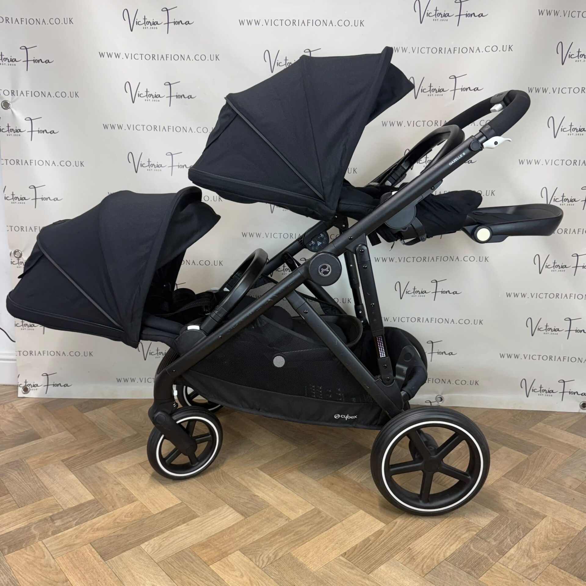 PRELOVED Cybex Gazelle S Duo Tandem TWIN Double Pushchair - Black - Image 7