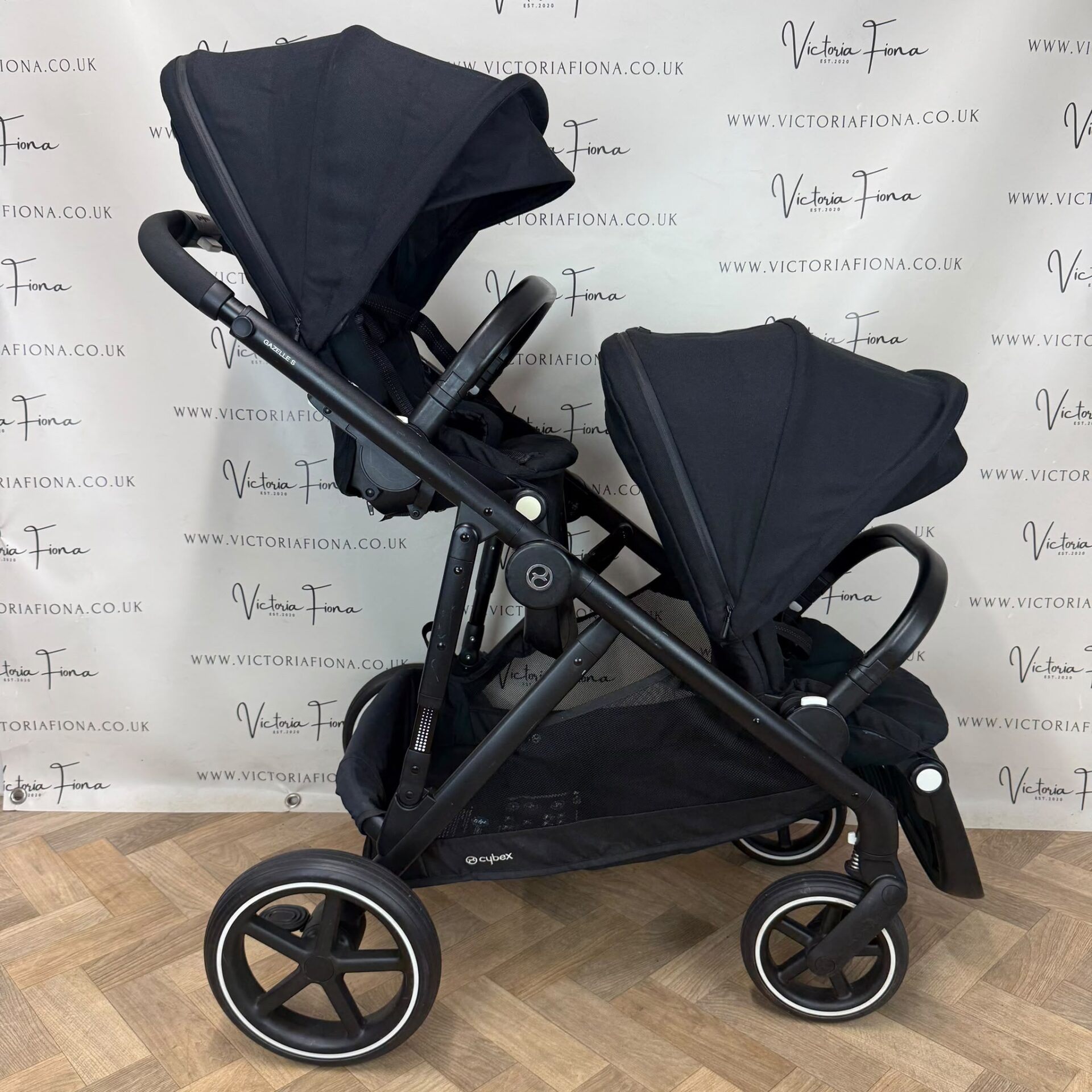 PRELOVED Cybex Gazelle S Duo Tandem TWIN Double Pushchair - Black - Image 8