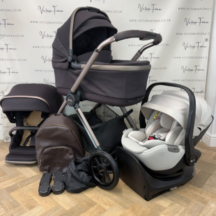 PRELOVED Silver Cross Reef 2 Carrycot & Pushchair with Glide 360 and Isofix - Ganache ✨