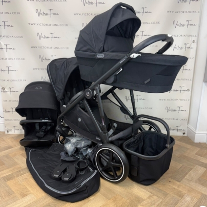 PRELOVED Cybex Gazelle S Duo Tandem Double Pushchair - All Black