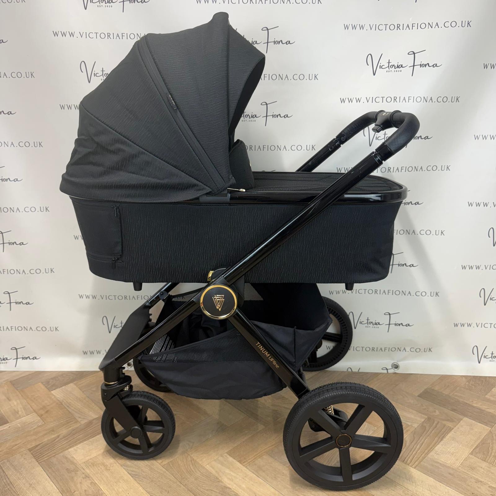 PRELOVED Venicci Tinum Upline Carrycot & Pushchair with Maxi Cosi Pebble 360 & Isofix - All Black - Image 2